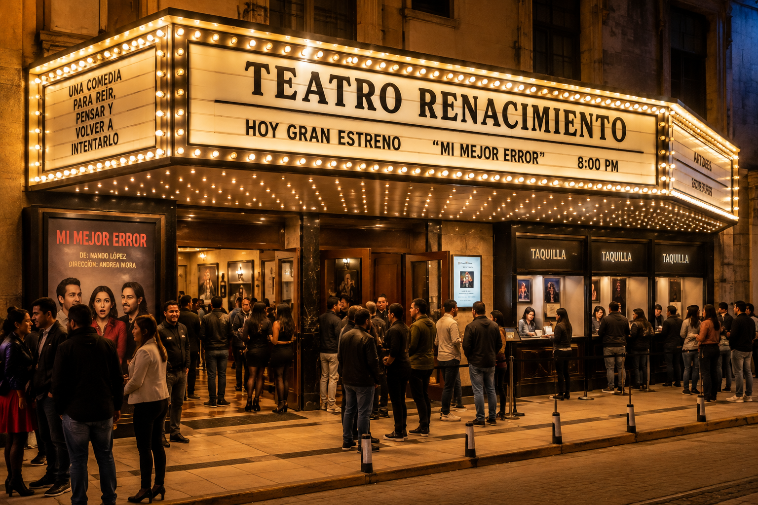 Fachada de teatro con función disponible en Boleto Go